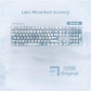 Lake Mountain Scenery 104+4 / 26 PBT Backlit Keycaps Set Cherry Profile for MX Switches Mechanical Gaming Keyboard
